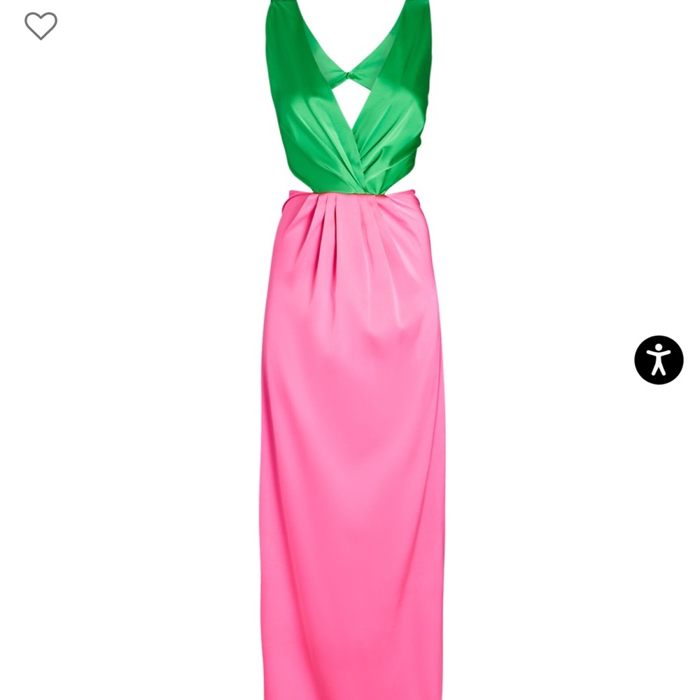 NEVER WORN Geraldine Color block Silk Dress